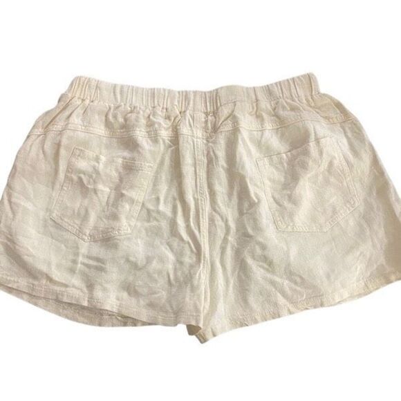 Women’s linen blend shorts size 2XL cream pockets - Picture 4 of 4
